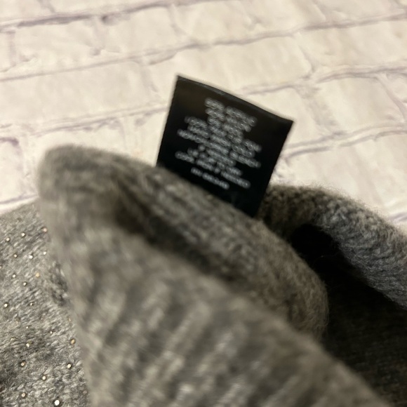 AQUA ACRYLIC NYLON & WOOL FAUX FUR POM RHINESTONES WOMENS BEANIE O/S - Picture 6 of 7